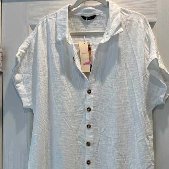 White Button-Down Maxi Dress - Picture 7 of 9